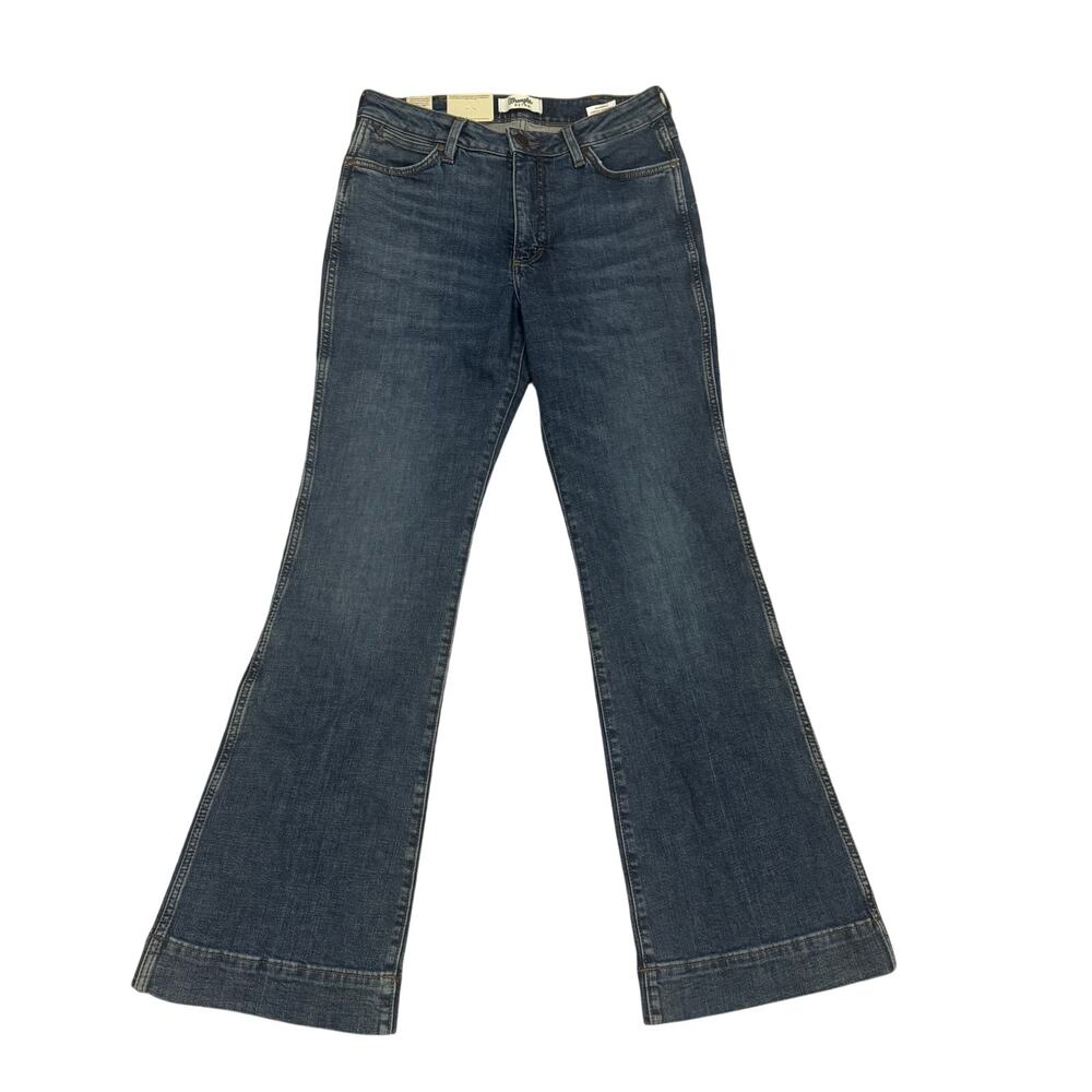 Wrangler Retro Bailey High Rise Trouser Jeans Womens 28x32 Medium Wash Denim NWT